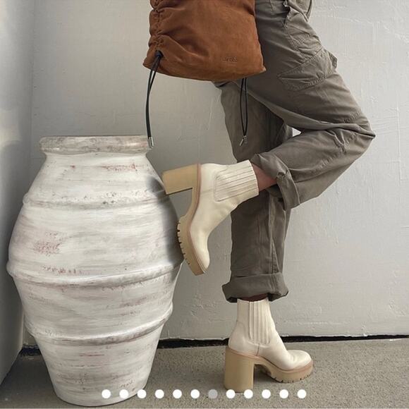 Dolce Vita Caster H2O Women Platform Ankle Boot/Booties Sz 8.5 Ivory Leather New - Picture 14 of 14